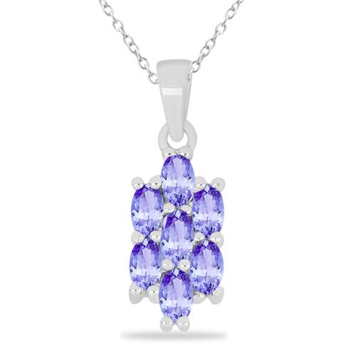 BUY  NATURAL TANZANITE GEMSTONE STYLISH PENDANT IN 925 SILVER 